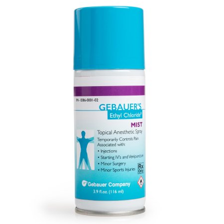 Gebauer's Ethyl Chloride skin refrigerant is intended for topical application to control pain associated with injections, starting IV's and venipuncture, minor surgical procedures, and the temporary relief of minor sports injuries