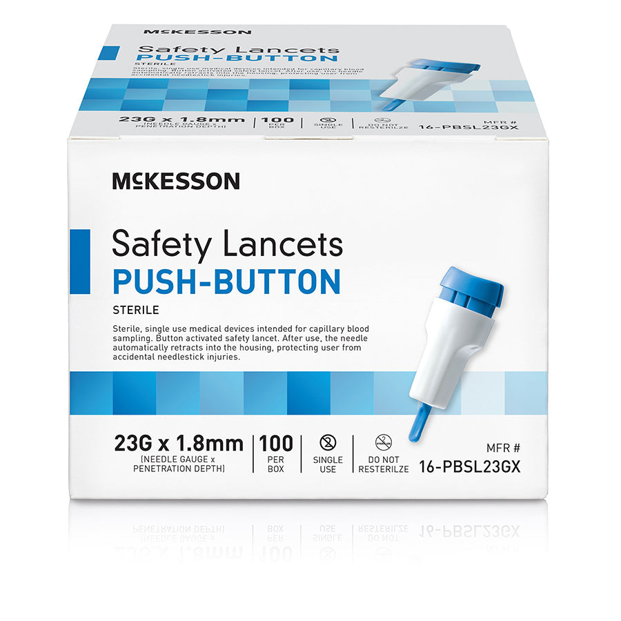 MCK SAFETY LANCET 23G PUSH BUTTON 100/BX