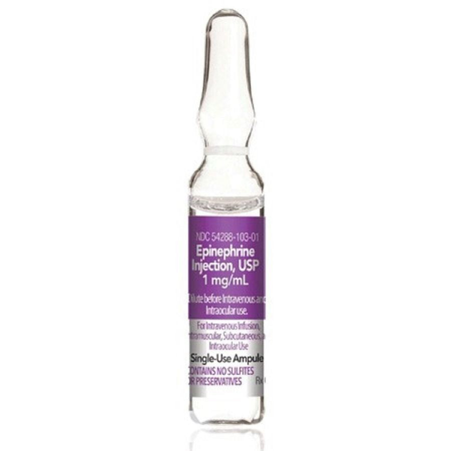 <p>EPINEPHRINE 1mg/1ml AMPULE <br />Alpha- and Beta-Adrenergic Agonist Epinephrine HCl, Preservative Free 1 mg / mL, 1:1,000 Injection Ampule 1 mL <br />EPINEPHRINE, AMP PF 1MG/ML 1ML1:1000 <br />Dilute before use <br />For intravenous infusion <br />Manufacturer BPI Labs <br />Application Alpha- and Beta-Adrenergic Agonist <br />Container Type Ampule <br />Dosage Form Injection <br />Generic Drug Code 37405 <br />Generic Drug Name Epinephrine HCl, Preservative Free <br />NDC Number 54288-0103-10</p>