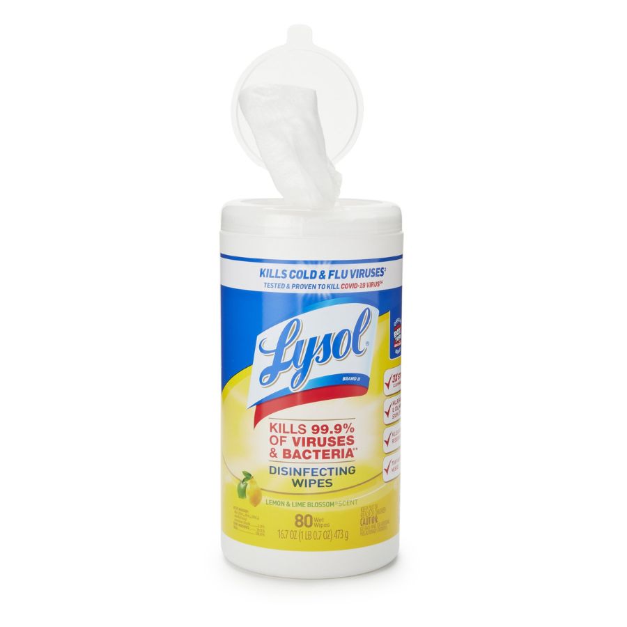 LYSOL LEMON DISINFECTANT WIPE 12/cs