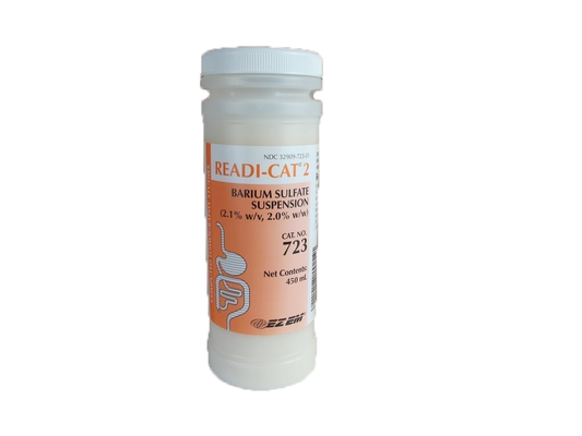 <p>READI-CAT 2 (barium sulfate) oral suspension is indicated for use in computed tomography (CT) of the abdomen to delineate the gastrointestinal (GI) tract in adult and pediatric patients.</p>