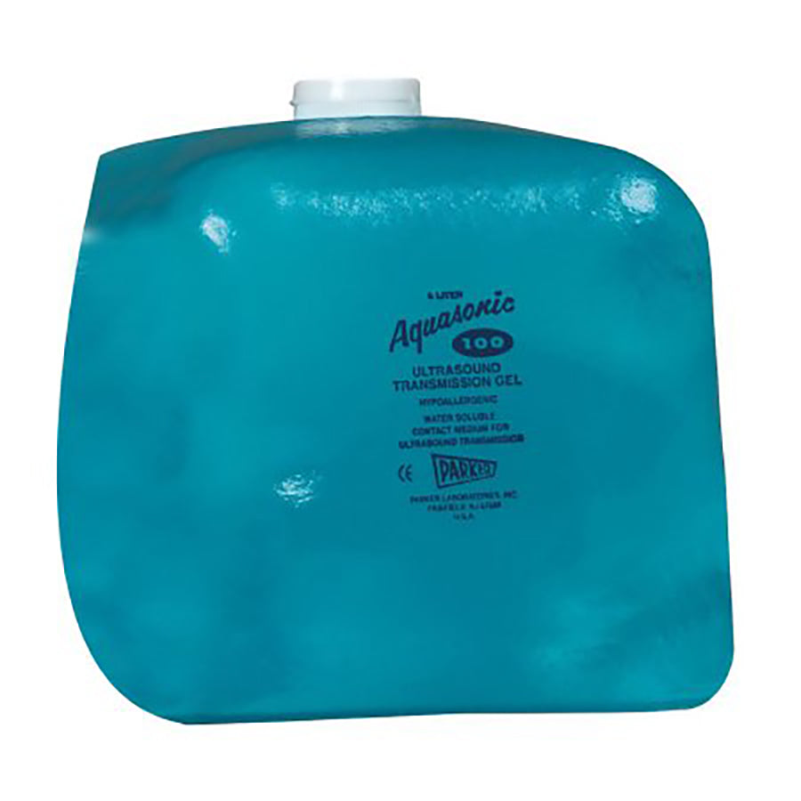 <p>Aquasonic 100 Sonicpac transmission ultrasound gel 5-liter cubitainer is acoustically correct to cover broad range of used frequencies. Completely aqueous, will not stain clothing or damage transducers. Unique "can't be copied" formula is hypoallergenic, bacteriostatic, non-sensitizing and non-irritating. One case holds 4 cubitainers.</p>