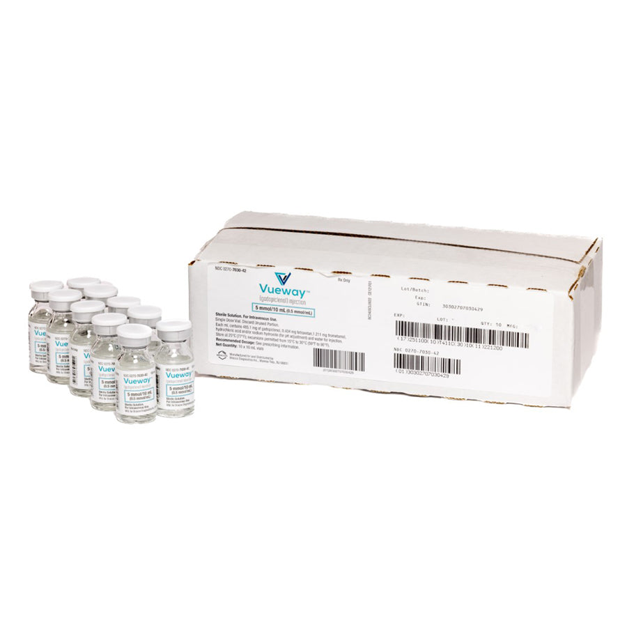 Features<li>VueWay is a gadolinium-based contrast agent indicated in adult and pediatric patients aged 2 years and older for use with magnetic resonance imaging (MRI) to detect and visualize lesions with abnormal vascularity in:</li>• the central nervous system (brain, spine, and associated tissues), • the body (head and neck, thorax, abdomen, pelvis, and musculoskeletal system).