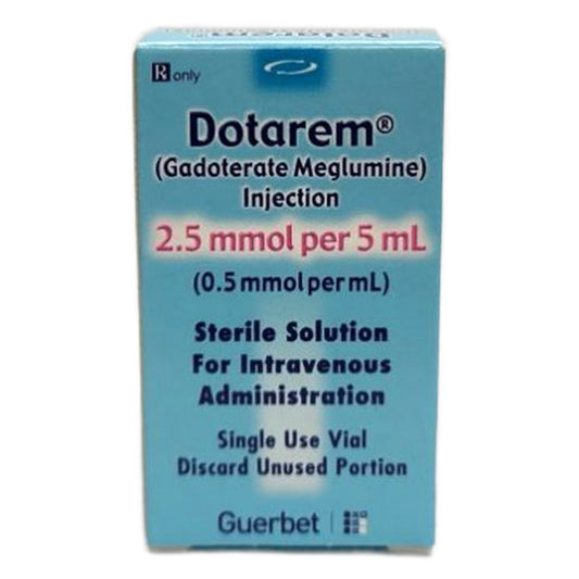 Features<li>DOTAREM is a gadolinium-based contrast agent indicated for intravenous use with magnetic resonance imaging (MRI) in brain (intracranial), spine and associated tissues in adult and pediatric patients (2 years of age and older) to detect and visualize areas with disruption of the blood brain barrier (BBB) and/or anormal vascularity.</li><li>7.5 mmol / 15 mL.</li>