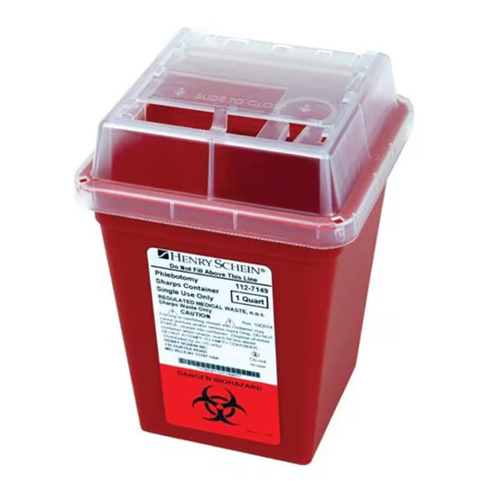 HS SHARPS CONTAINER 1QT 4.5X4.5X6-3/5 RED