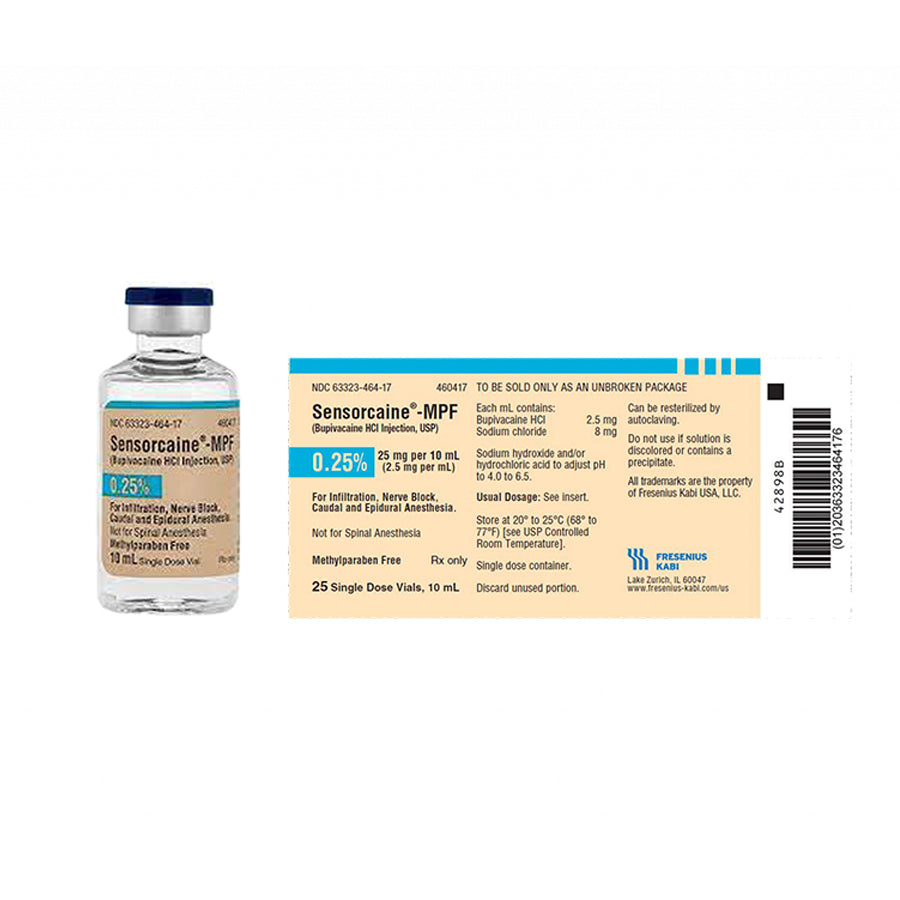 SENSORCAINE SDV .25% 10ML 25/CS