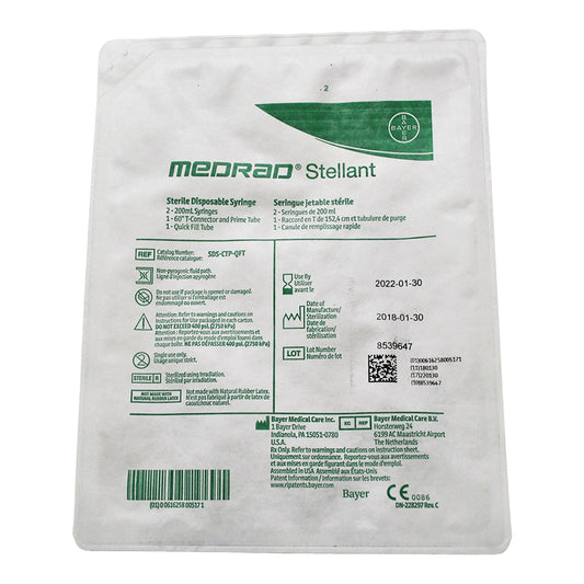 <p>Contents:</p><ul><li>2-200mL Syringes</li><li>1-60" T-Tubing</li><li>1-Quick Fill Tube</li></ul><p><strong>For use with Medrad Stellant D injector.&nbsp;</strong></p>
