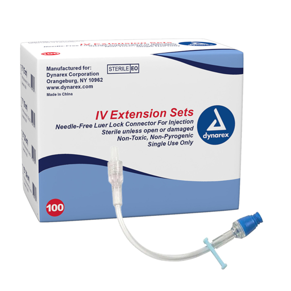 DYNAREX IV EXTENSION SET 8" LUER 100/BX