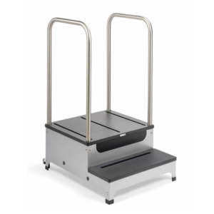2-STEP PLATFORM w/ SAFETY HANDRAILS & CASTERS
